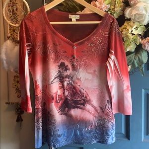 🐎 Hurry up and get your Rodeo shirt. Live and let live cowgirl top